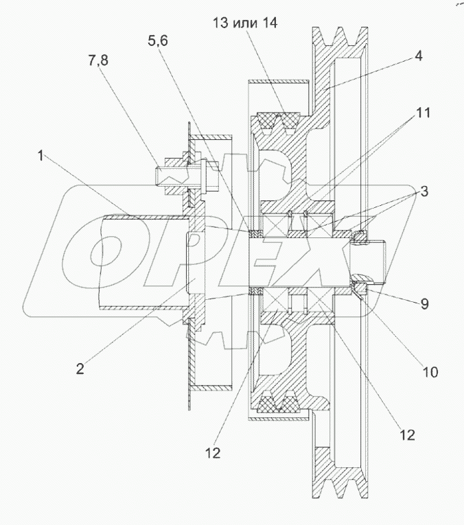  Установка шкива КЗК 0202810А