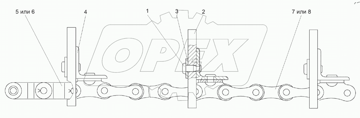  Цепь элеватора КЗК 0214160А