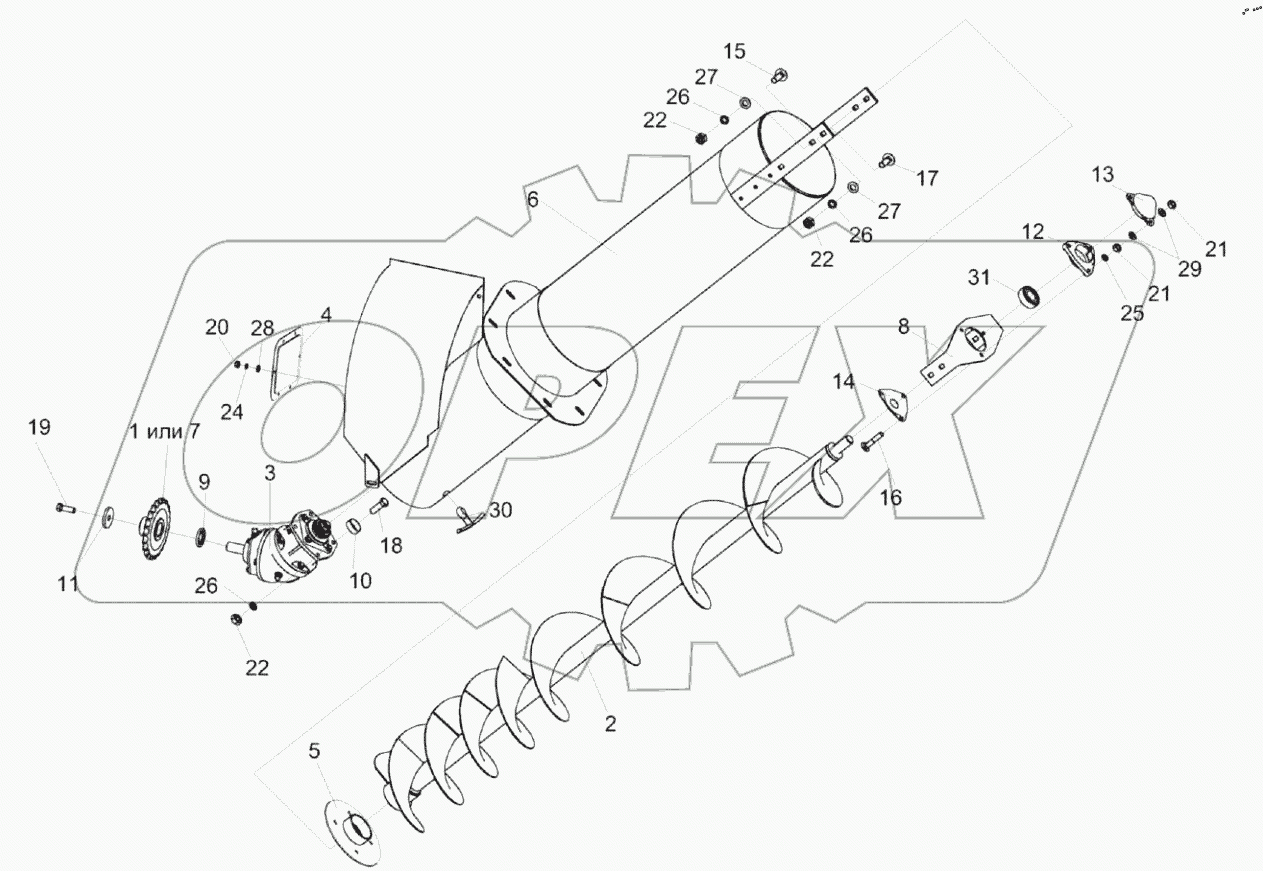  Шнек загрузной КЗК-812С-2-0216000