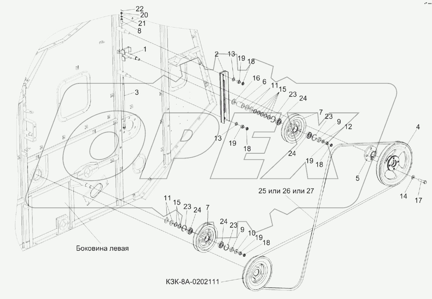  Установка привода соломотряса