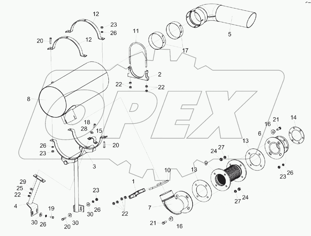  Установка глушителя КЗК-8К-0106060