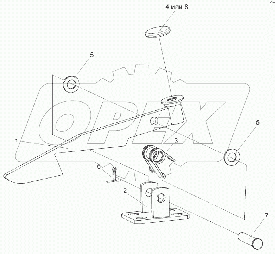  Механизм фиксации трапа КЗС 0117100