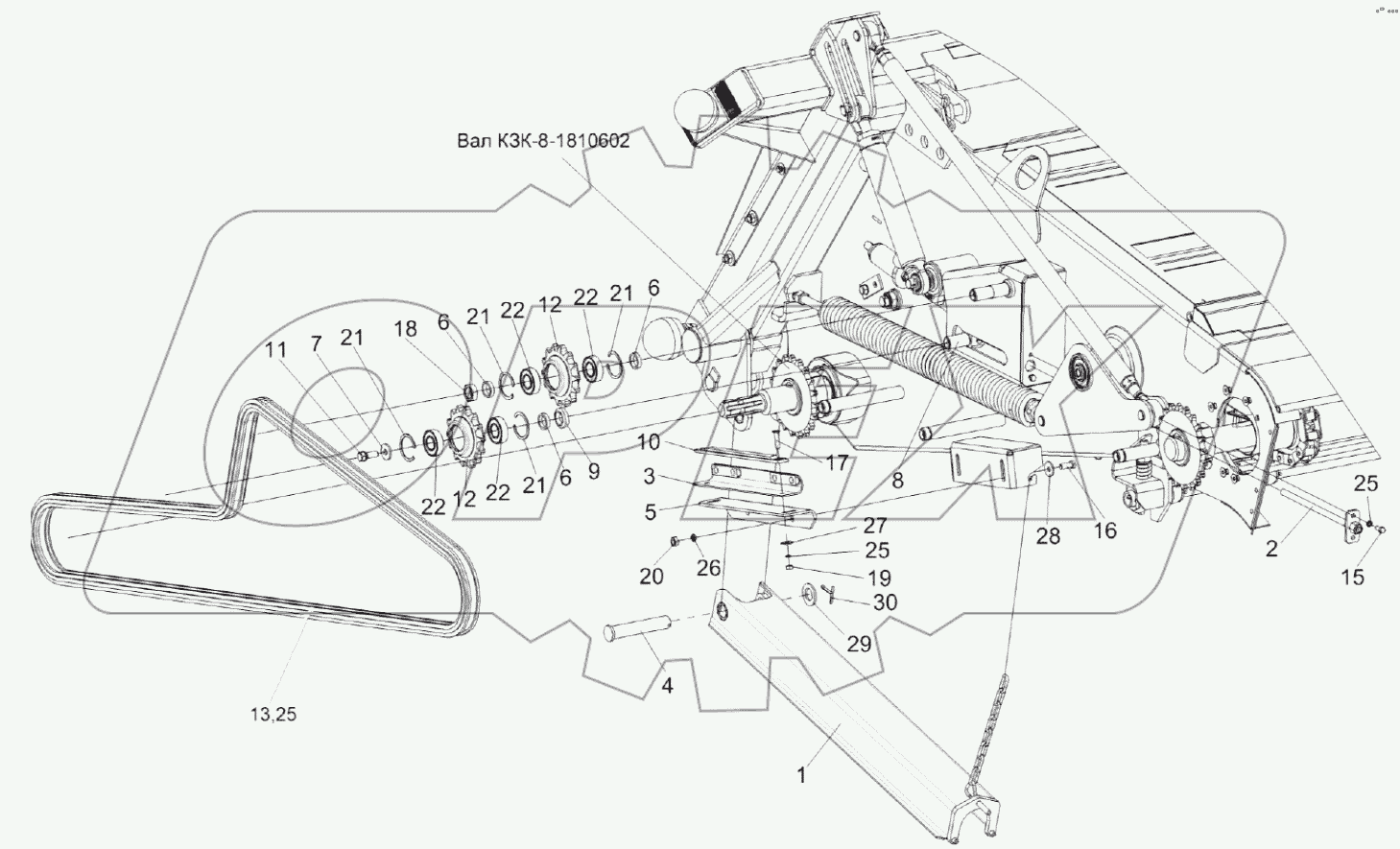 Камера наклонная. Привод транспортера