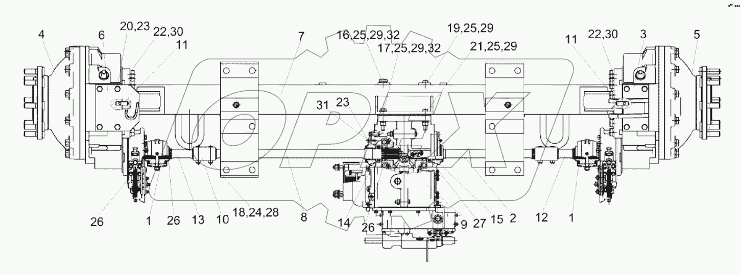  Мост ведущий КЗК-8М-0107000