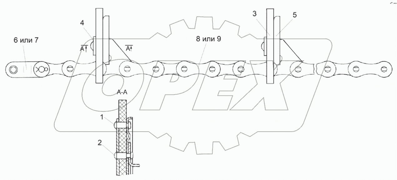  Цепь элеватора КЗК 0214140А