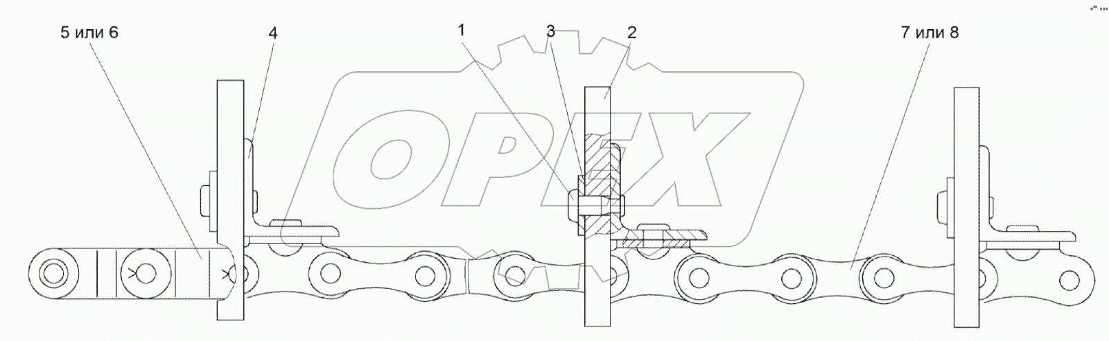  Цепь элеватора КЗК 0214160А