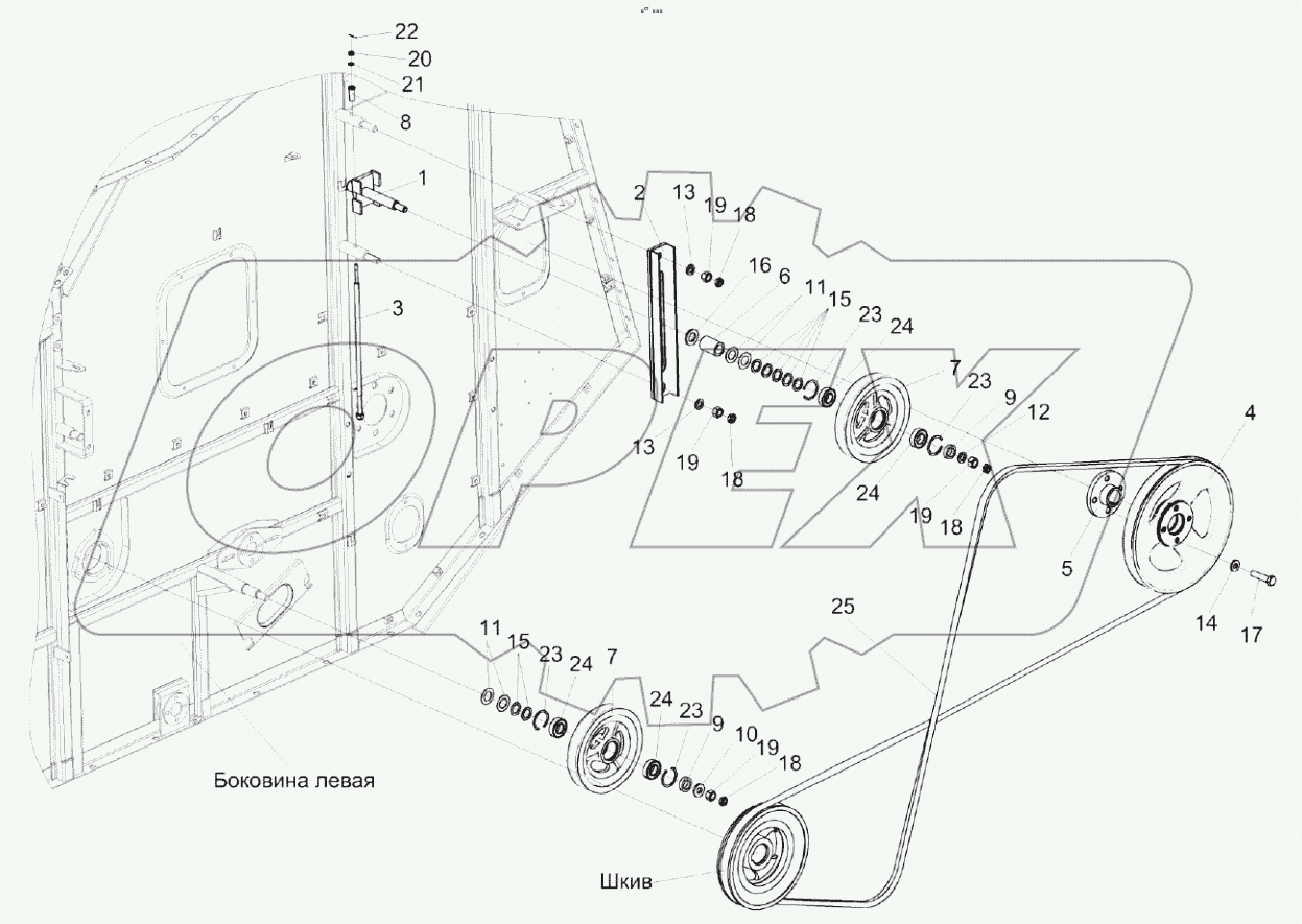  Установка привода соломотряса