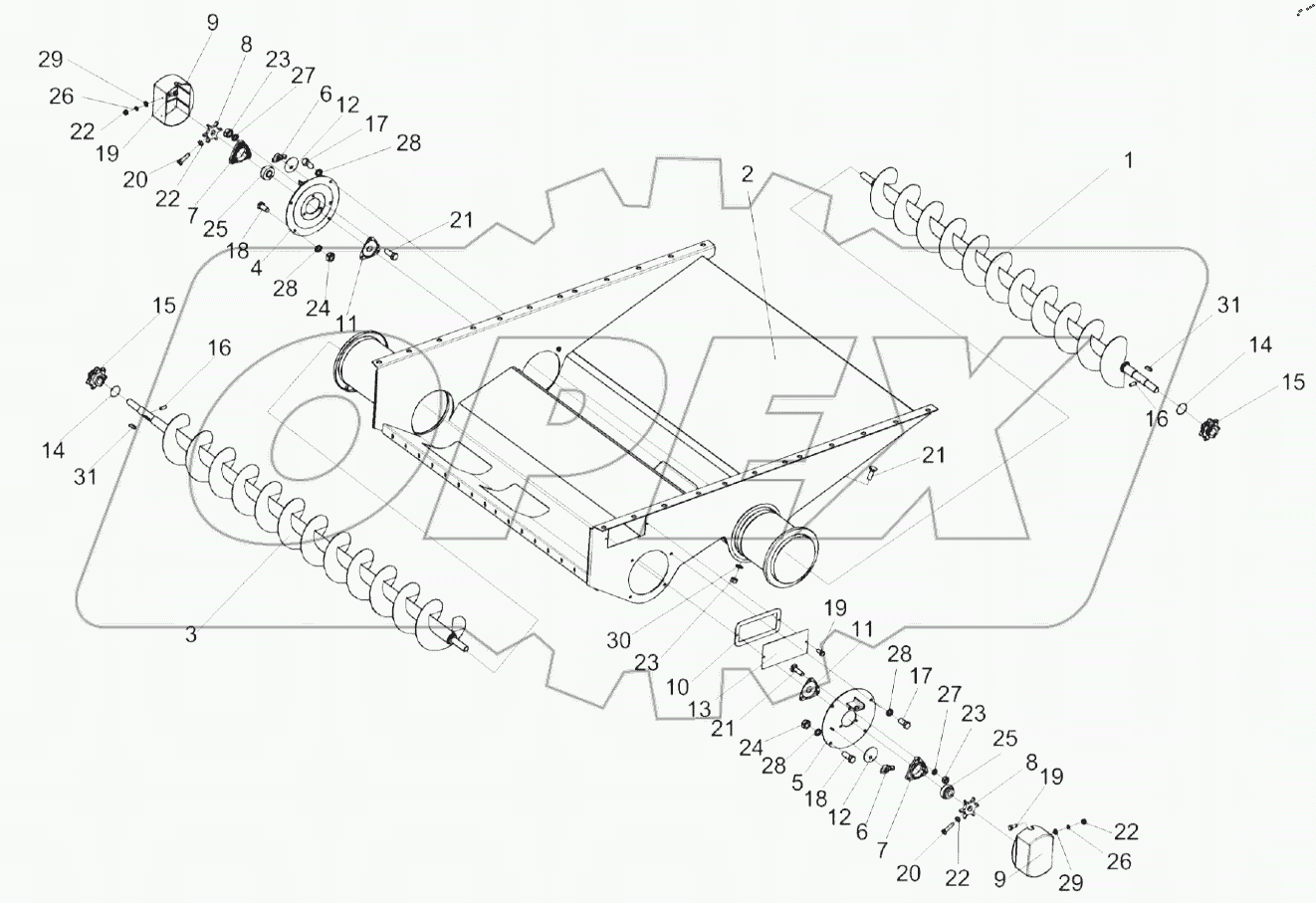  Блок шнеков КЗК-10-0218010А