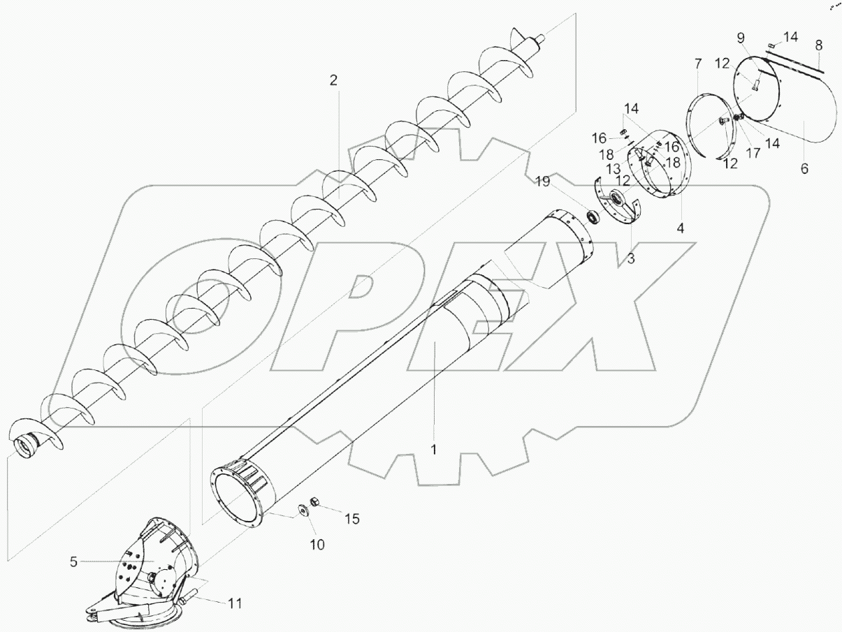  Шнек с отводом КЗК-12-0206000Б