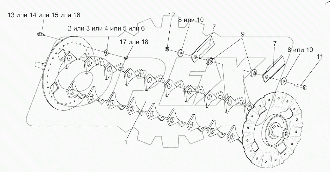  Ротор измельчителя КЗК-12-0290140