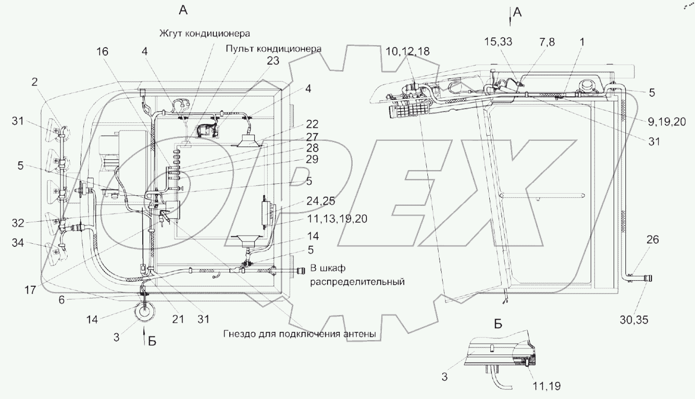  Электрооборудование кабины КЗК-12-0120000
