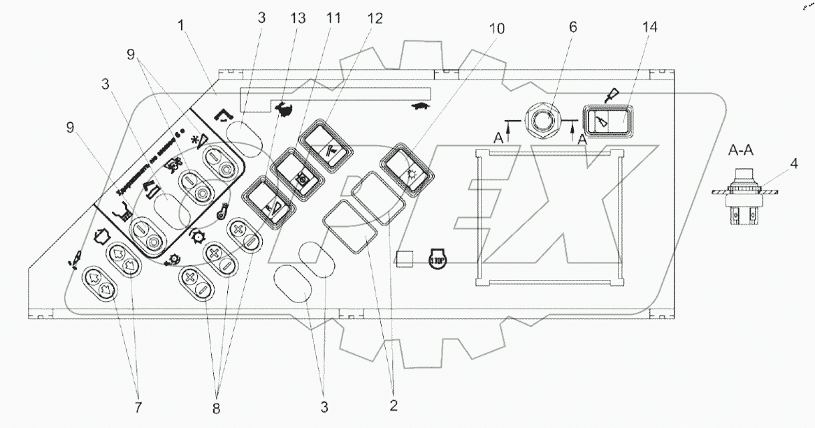  Панель выключателей КЗК-12А-1-0700450Б