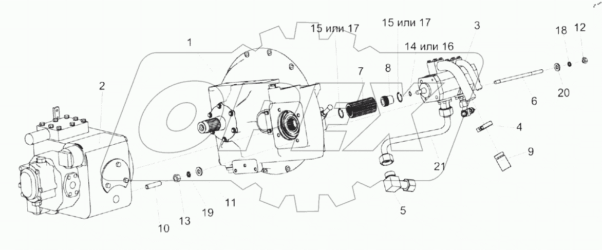  Установка гидронасосов КЗК-12-0114890