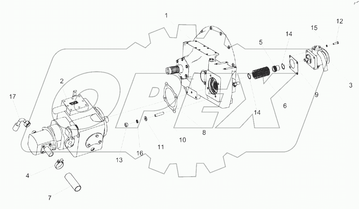  Установка гидронасосов КЗК-12-0114850