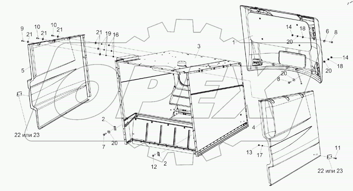  Установка капота КЗК-12А-1-0228350