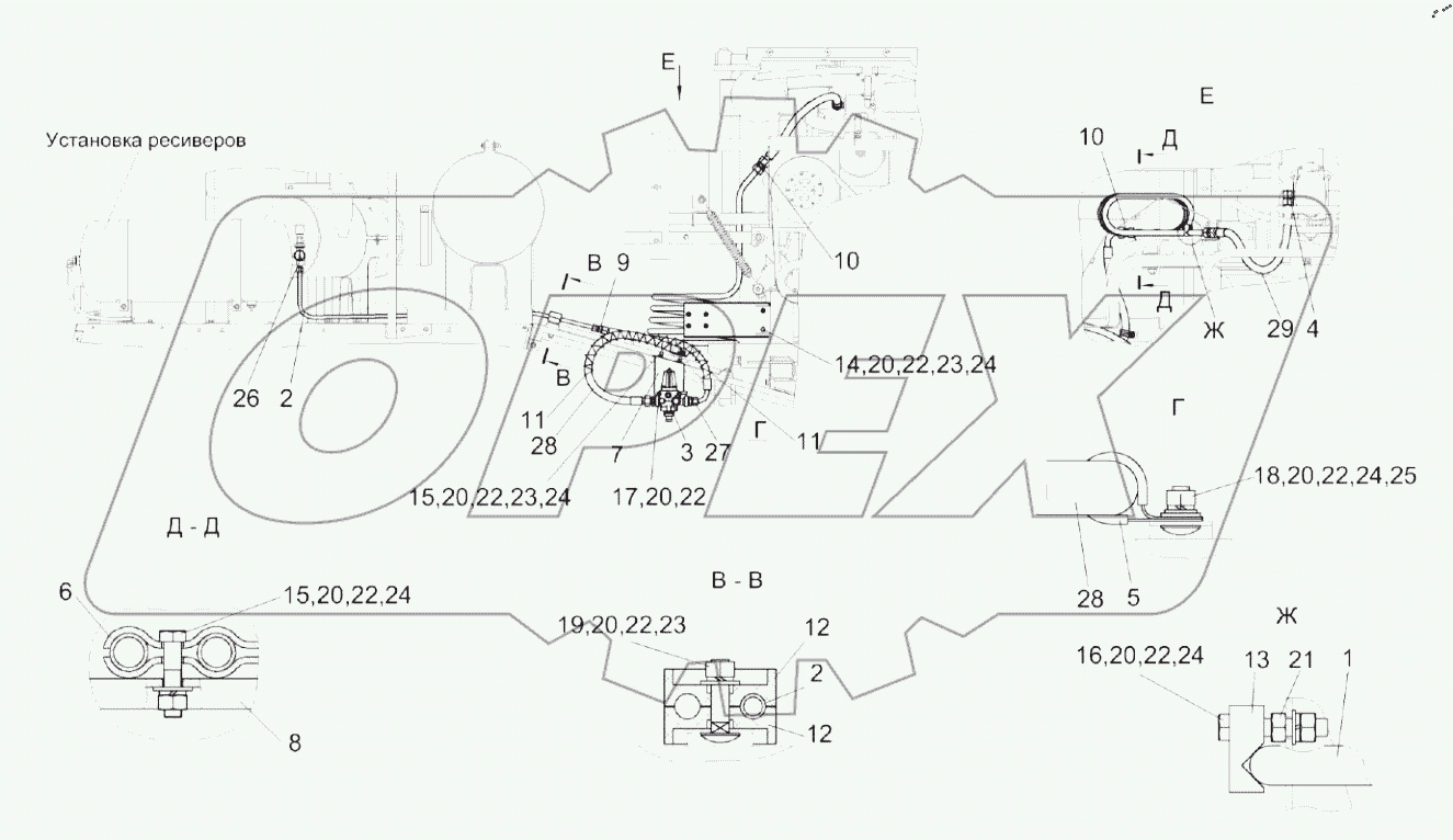  Пневмосистема КЗК-12-0800000А