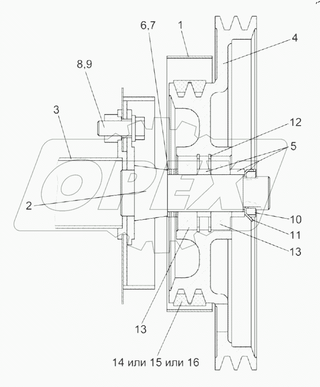  Установка шкива КЗК-12-0202810