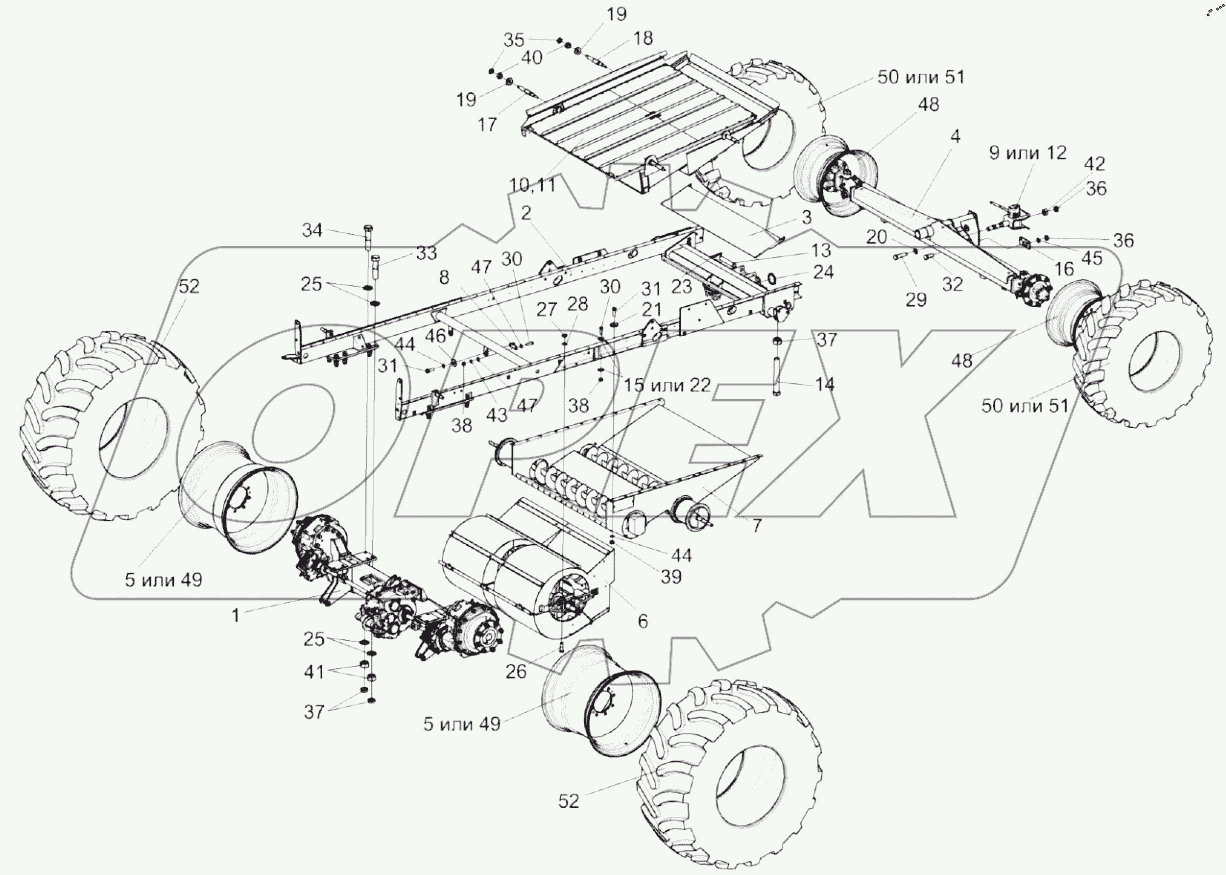  Шасси КЗК-12-0111000В