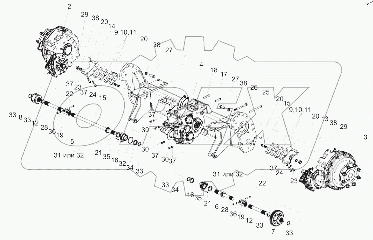  Мост ведущих колес КЗК-12-0107500