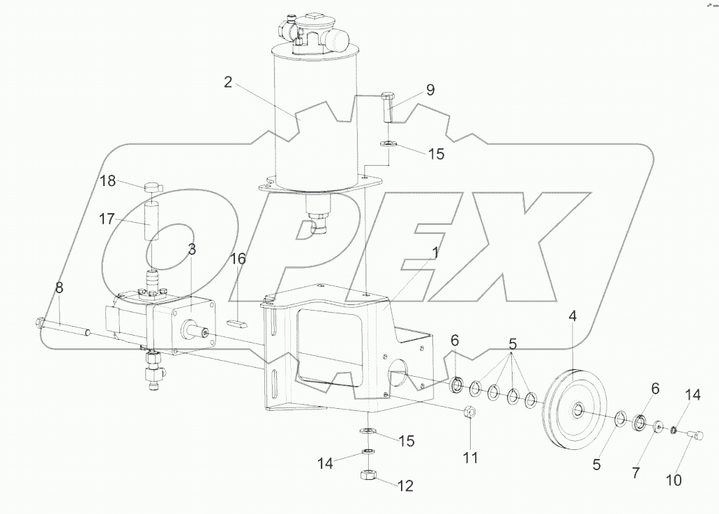  Установка гидронасоса КЗР 1540400