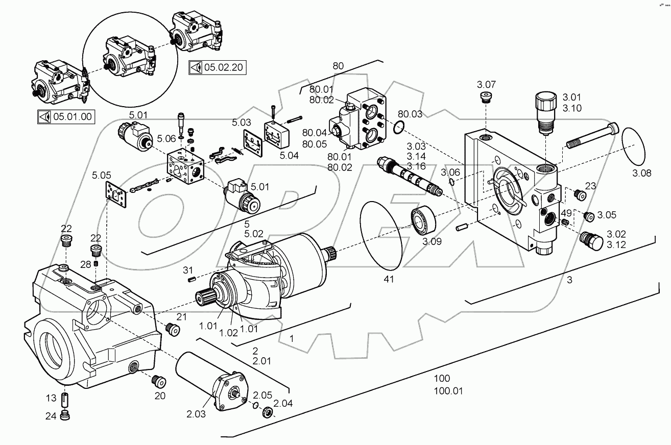  DRIVING GEAR (VARIABLE DISPLACEMENT PUMP - VIBRATION DRIVE)