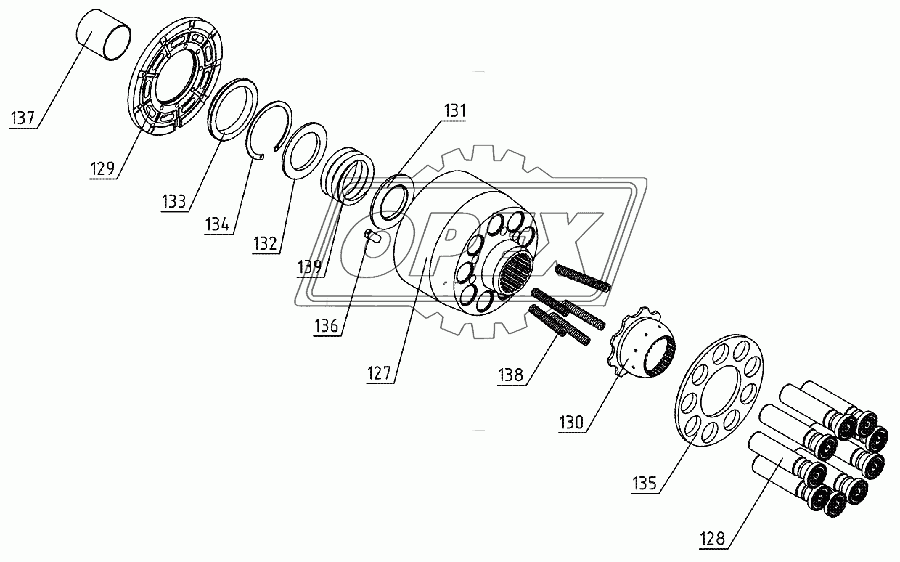 Модуль ходовой части мотора и насоса