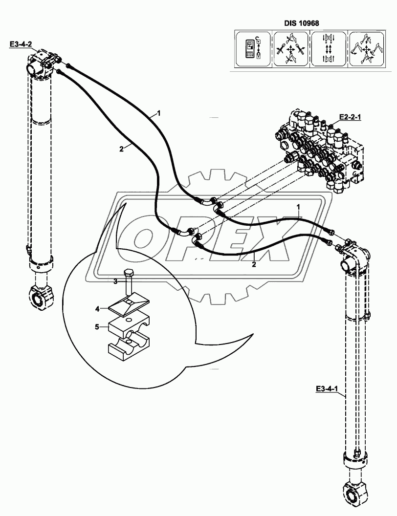 HYDRAULIC, RAM, STABILISER (DIS10968, FWD STABILISER F.,)