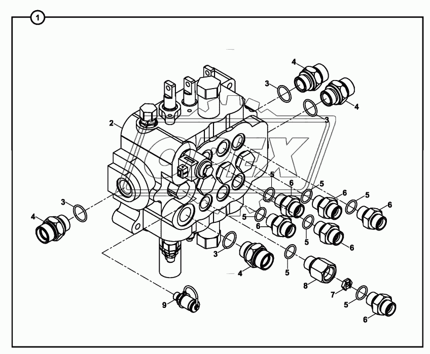 LOADER CONTROL VALVE BLOCK AND ADAPTERS- WIHT LEVER CONTROL