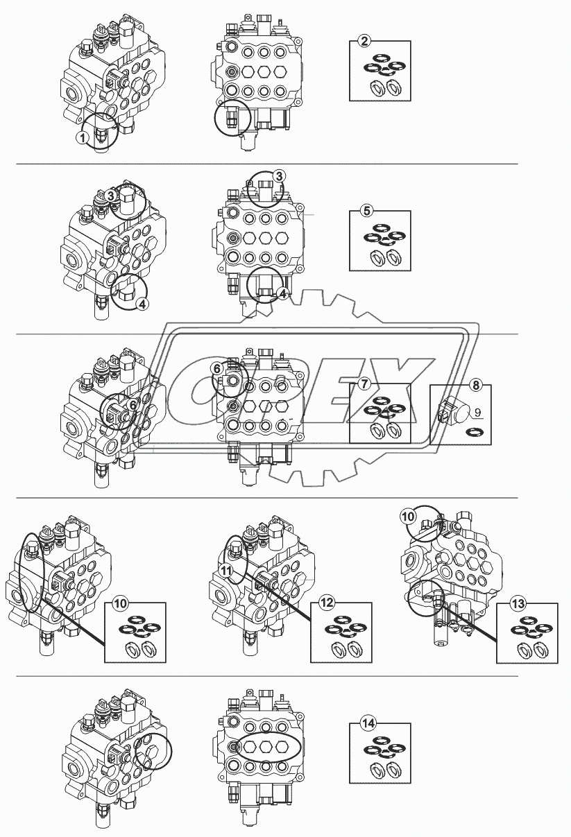 FLOW CONTROL VALVES,  LOADER CONTROL BLOCK