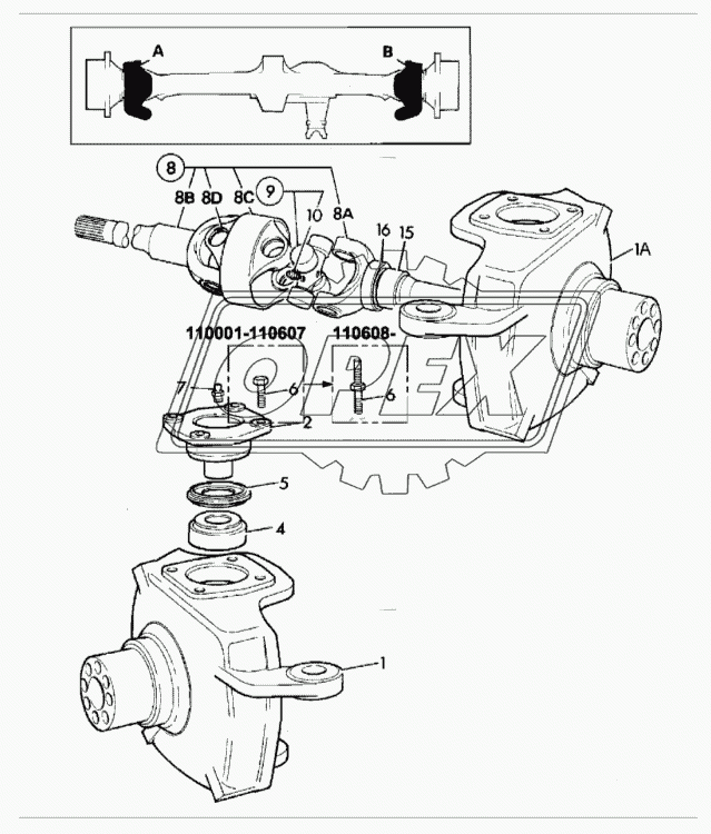 KNUCKLE, FRONT AXLE, SD55