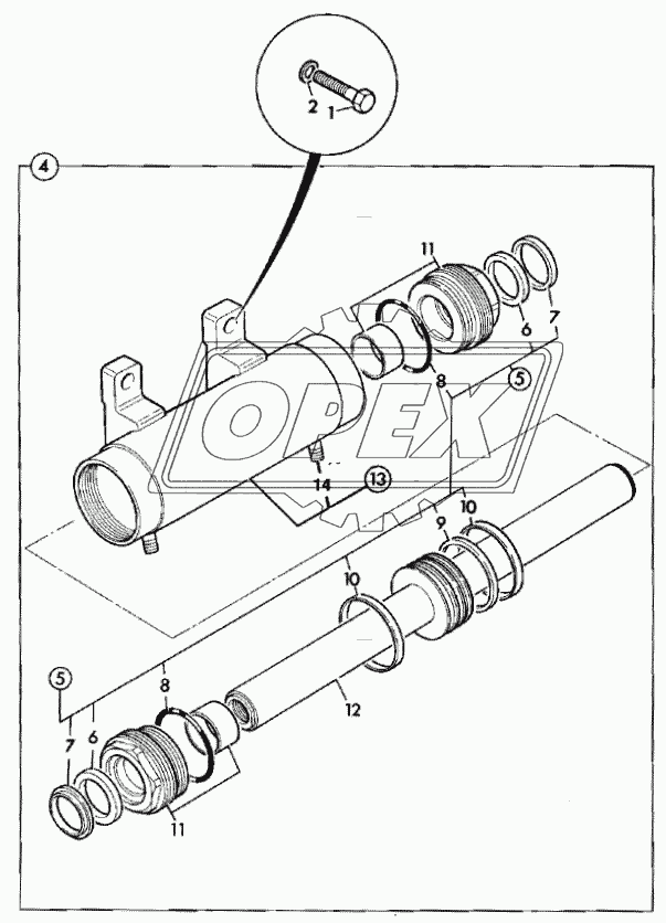 RAM, STEERING, FRONT AXLE SD 55