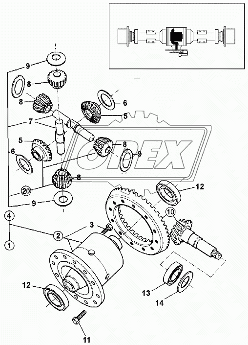 CROWN WHEEL & PINION, REAR AXLE, PD 70