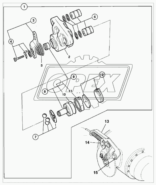 BRAKE, PARKING, REAR AXLE, PD 70