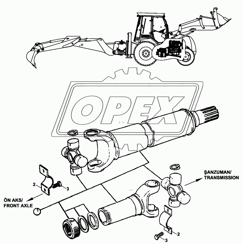 PROPSHAFT, TRANSMISSION TO FRONT AXLE