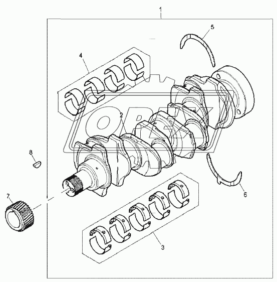 CRANKSHAFT MAIN & BIG END BEARINGS , ENGINE 1104C-44T, RG38101