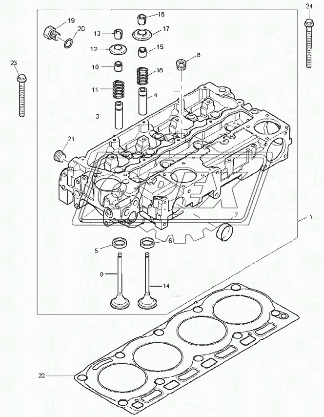 CYLINDER HEAD ASSY, ENGINE 1104C-44T, RG38101