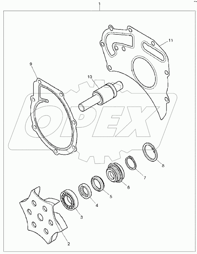 WATER PUMP, ENGINE 1104C-44T, RG38101