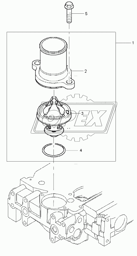 WATER OUTLET HOUSING, ENGINE 1104C-44T, RG38101