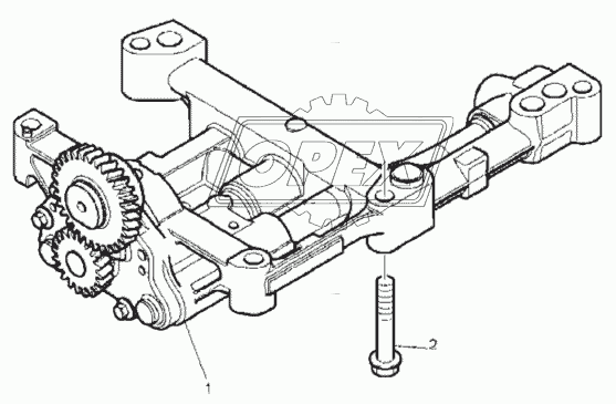 LUBRICATIG OIL PUMP & DELIVERY HOUSING, ENGINE 1104C-44T, RG38101