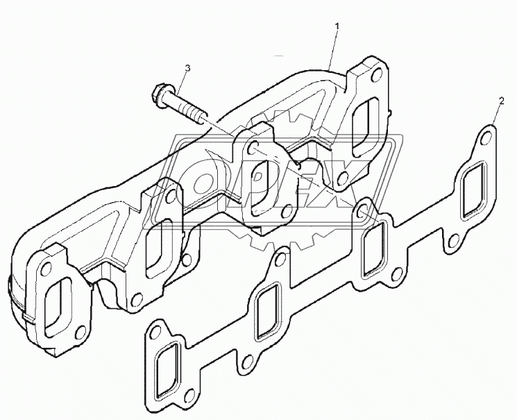 EXHAUST MANIFOLD, ENGINE 1104C-44T, RG38101