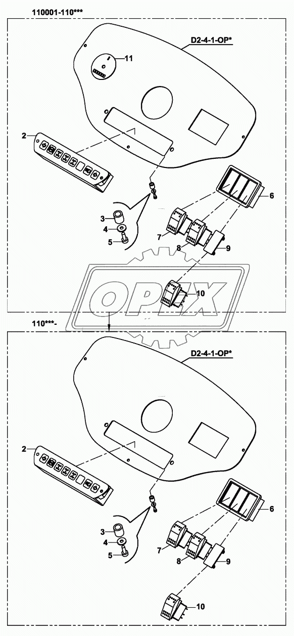 INSTRUMENT PANEL, FRONT, CONTROL COVER