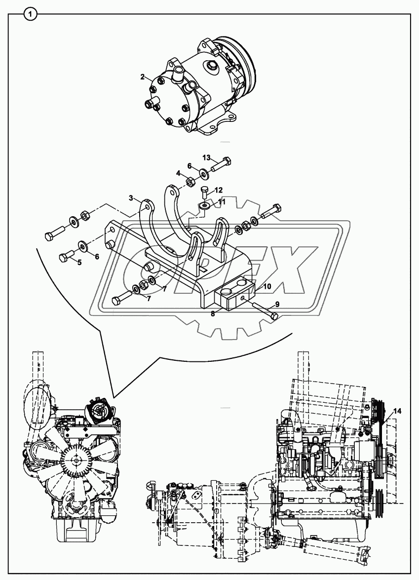 COMPRESSOR ASSEMBLY, WITH AIR CONDITIONER, GREEN ENGINE