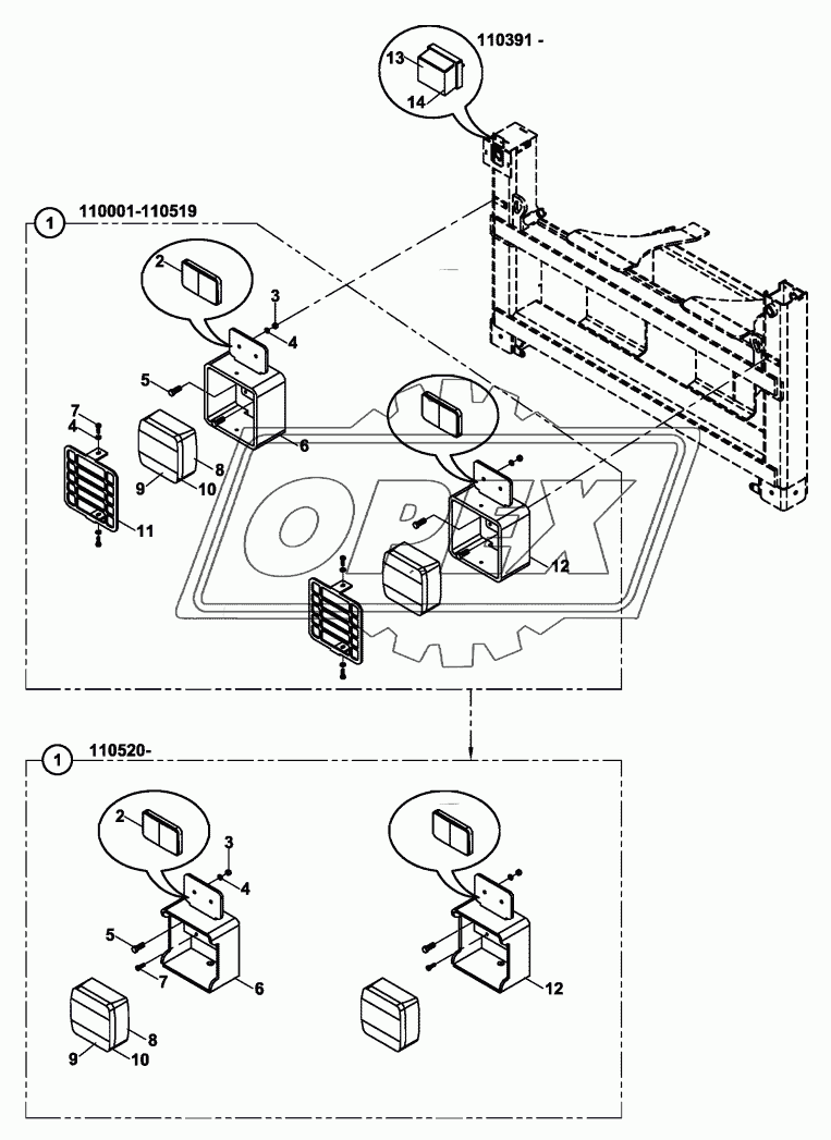 REAR LIGHTING UNIT, BACKHOE LOADER