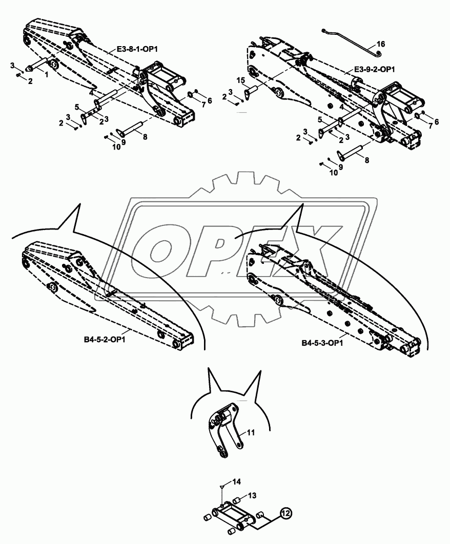 DIPPER - TIPPING LINK - TIPPING LEVER AND RAM MOUNTINGS