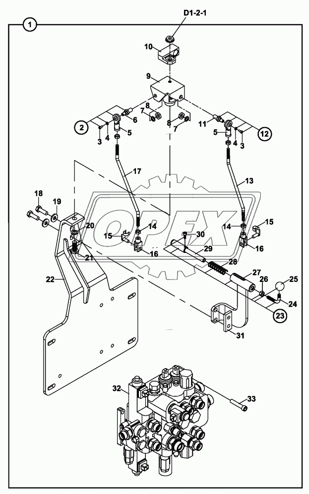 CONTROL MECHANISM, LOADER- WITH JOYSTICK CONTROL