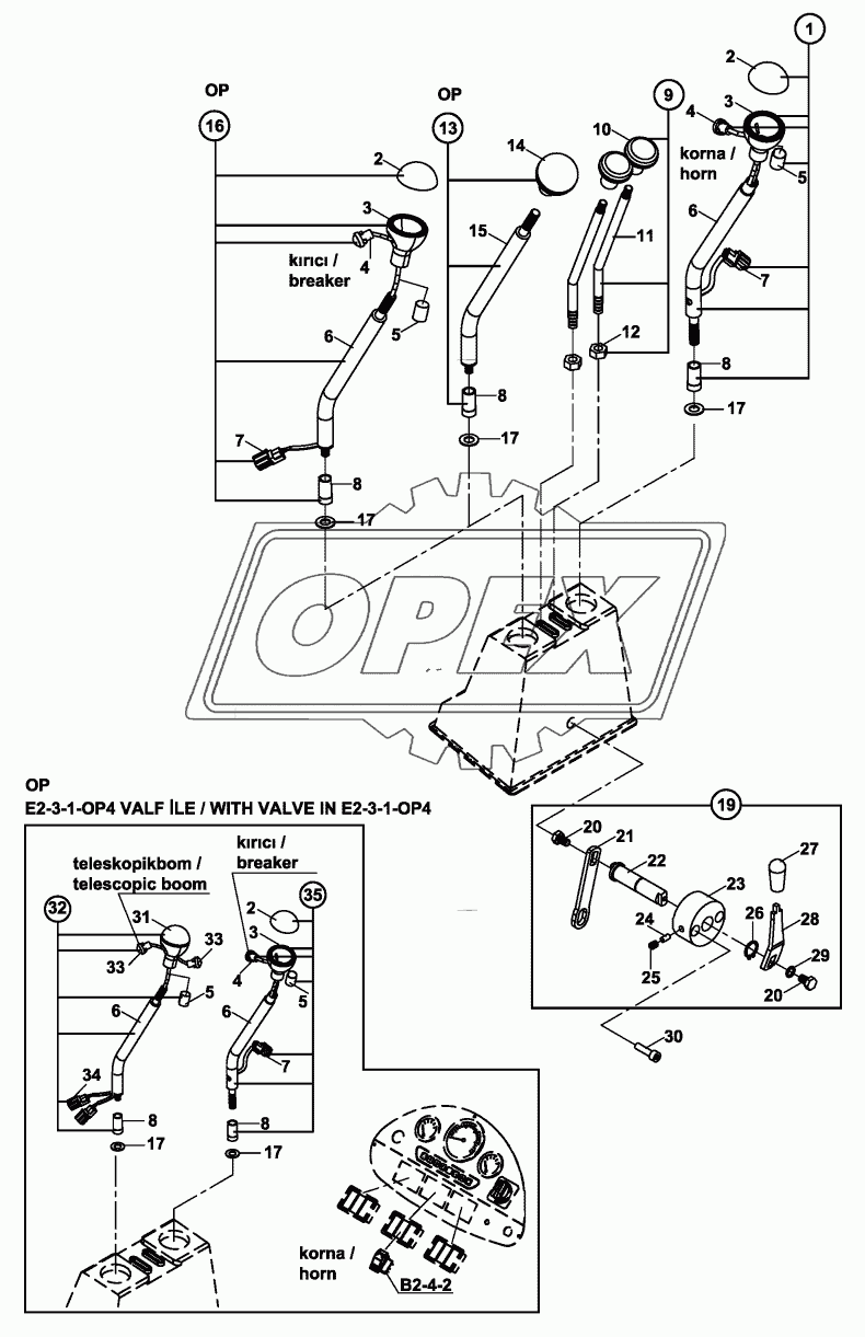 CONTROL LEVERS, BACKHOE