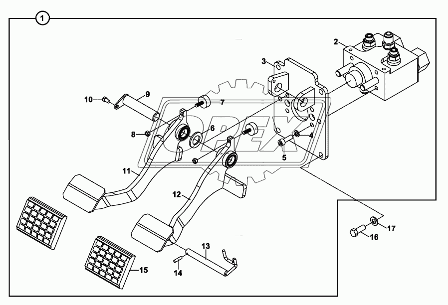 PEDAL, BRAKE, SUSPENDED, DOUBLE