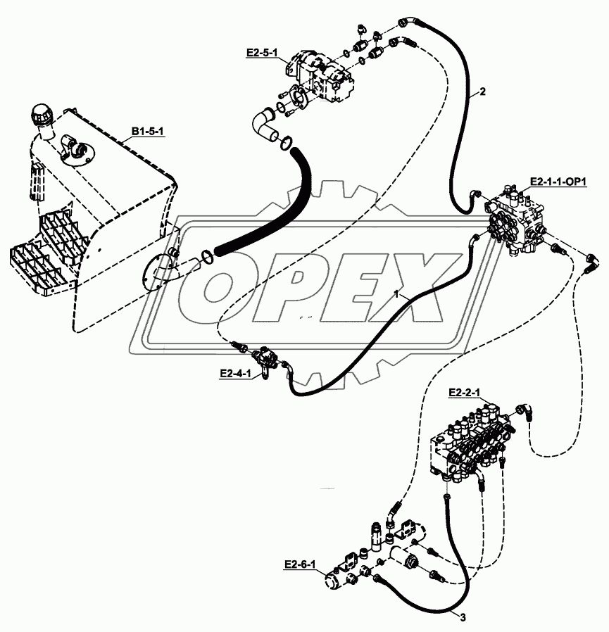 CIRCUIT, HYDR., ADDITIONAL, NB, WITH E2-1-1-OP1