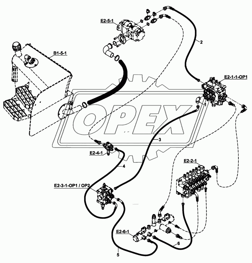 CIRCUIT, HYDR., ADDITIONAL, TB, WITH E2-1-1-OP1