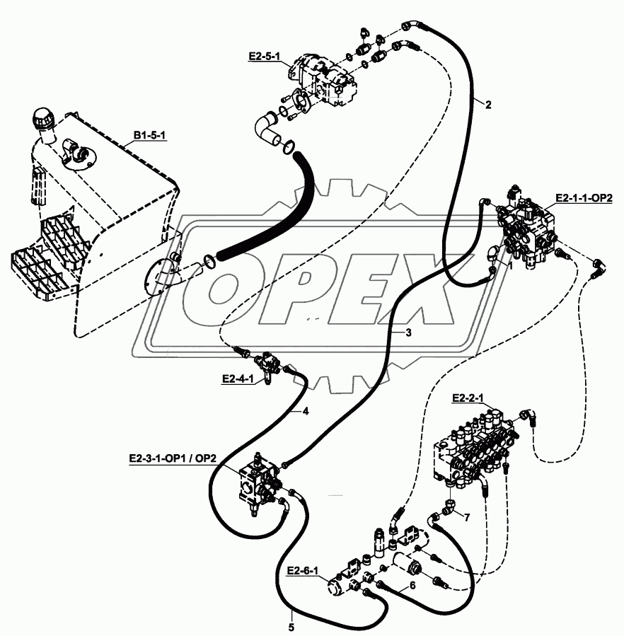 CIRCUIT, HYDR., ADDITIONAL, TB, WITH E2-1-1-OP2